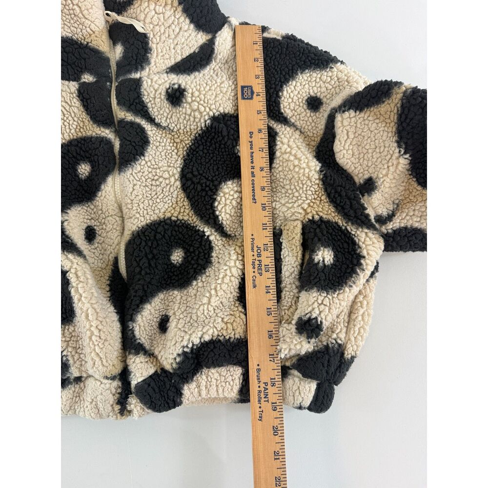 Urban Outfitters Yin Yang Sherpa Fleece Jacket Womens XS Full Zip Cropped - Picture 10 of 12